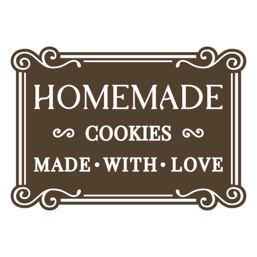 Rustic homemade cookies sign design PNG Design