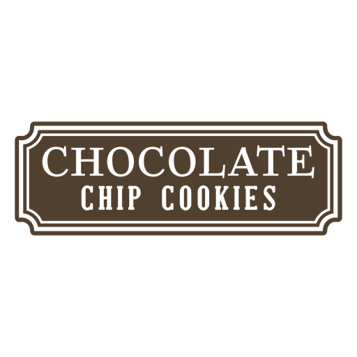 Diseño de letrero vintage de galleta con chispas de chocolate Diseño PNG