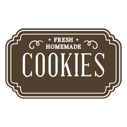 Design charmoso de placa para biscoitos caseiros frescos Desenho PNG