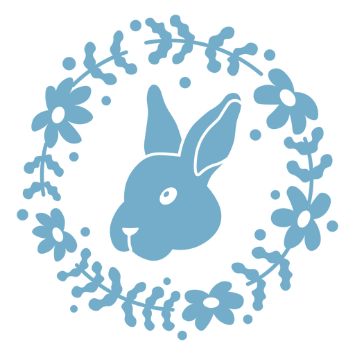 Bunny with frame flowers PNG Design