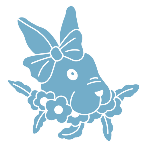 Niedliche Hasenillustration mit floralen Akzenten PNG-Design