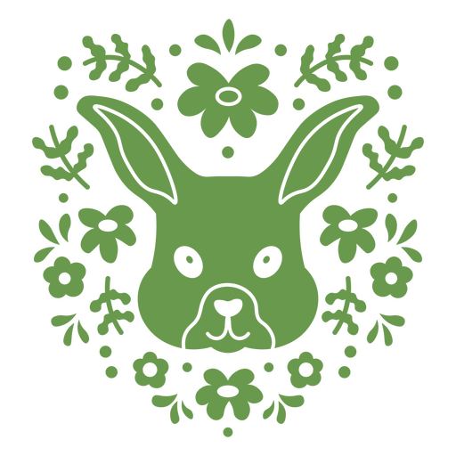 Green rabbit frame PNG Design