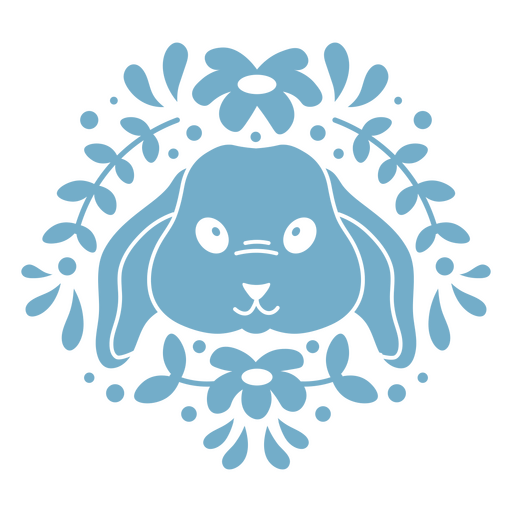 Cute blue rabbit PNG Design