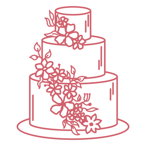 Cake with flowers PNG Design