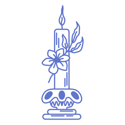 Vela com decoração de flores Desenho PNG