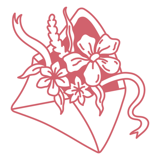 Ilustração encantadora de envelope floral Desenho PNG