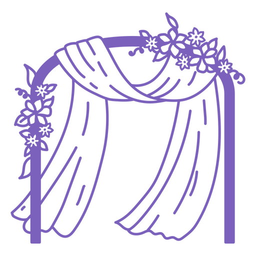 Curtains with flowers PNG Design