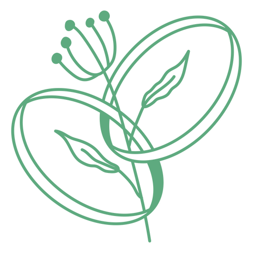 Ilustração botânica minimalista com folhas e flores Desenho PNG