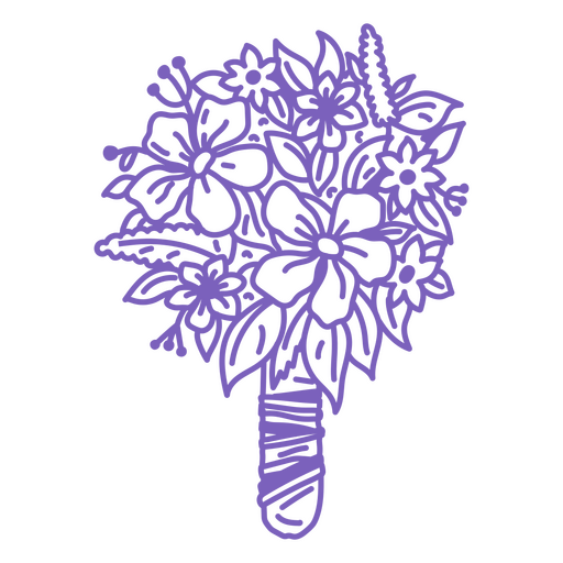 Purple flower bouquet PNG Design