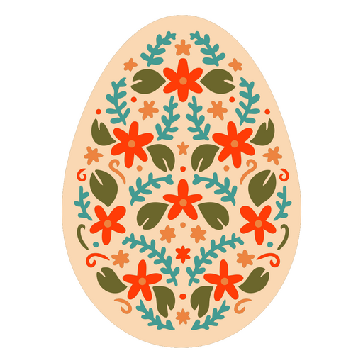 Ilustración de huevo de Pascua decorativo floral Diseño PNG