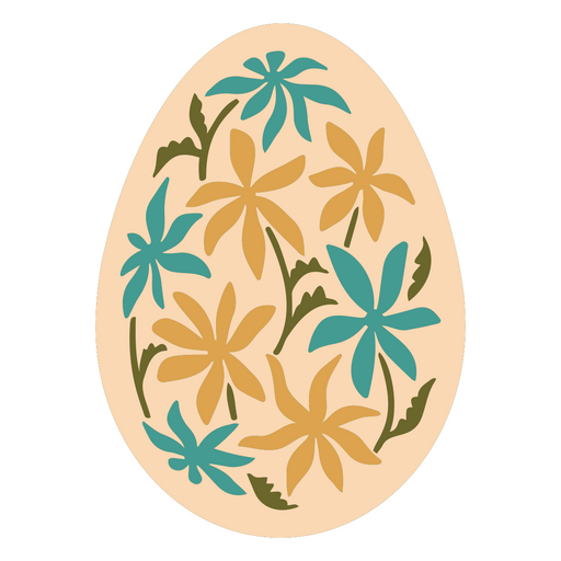 Flower decorated egg PNG Design