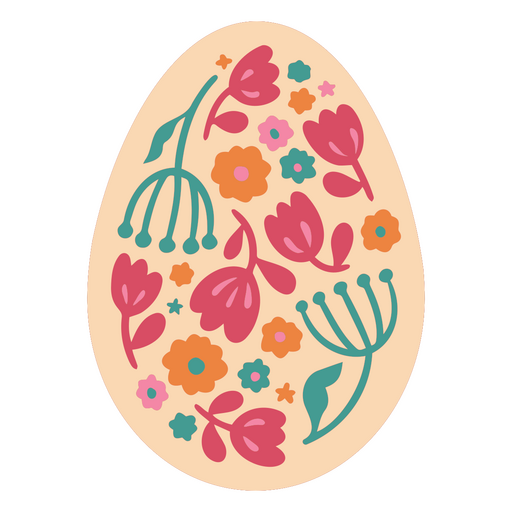 Bunte Eierdekoration mit Blumenmuster PNG-Design