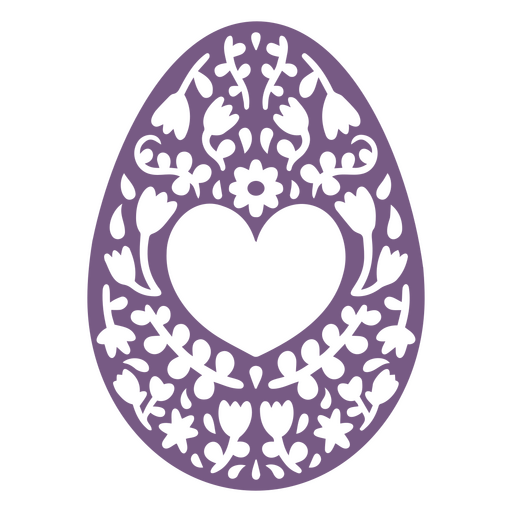 Decoração de ovo de Páscoa em forma de coração roxo Desenho PNG