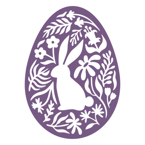 Charming floral bunny easter egg design PNG Design