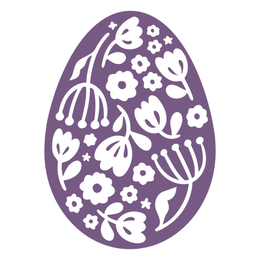 Diseño de huevo con patrón floral colorido para la decoración de celebración de primavera. Diseño PNG