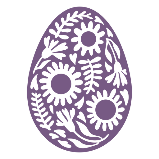 Decoração de ovo floral roxo Desenho PNG