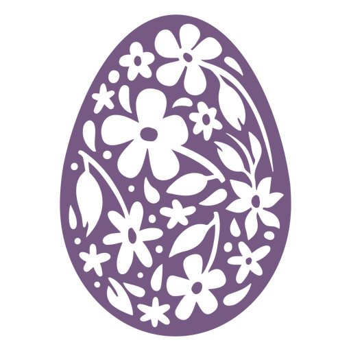 Ovo roxo com desenho de flor Desenho PNG