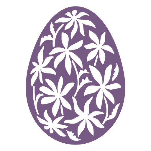 Floral easter egg cutout design PNG Design