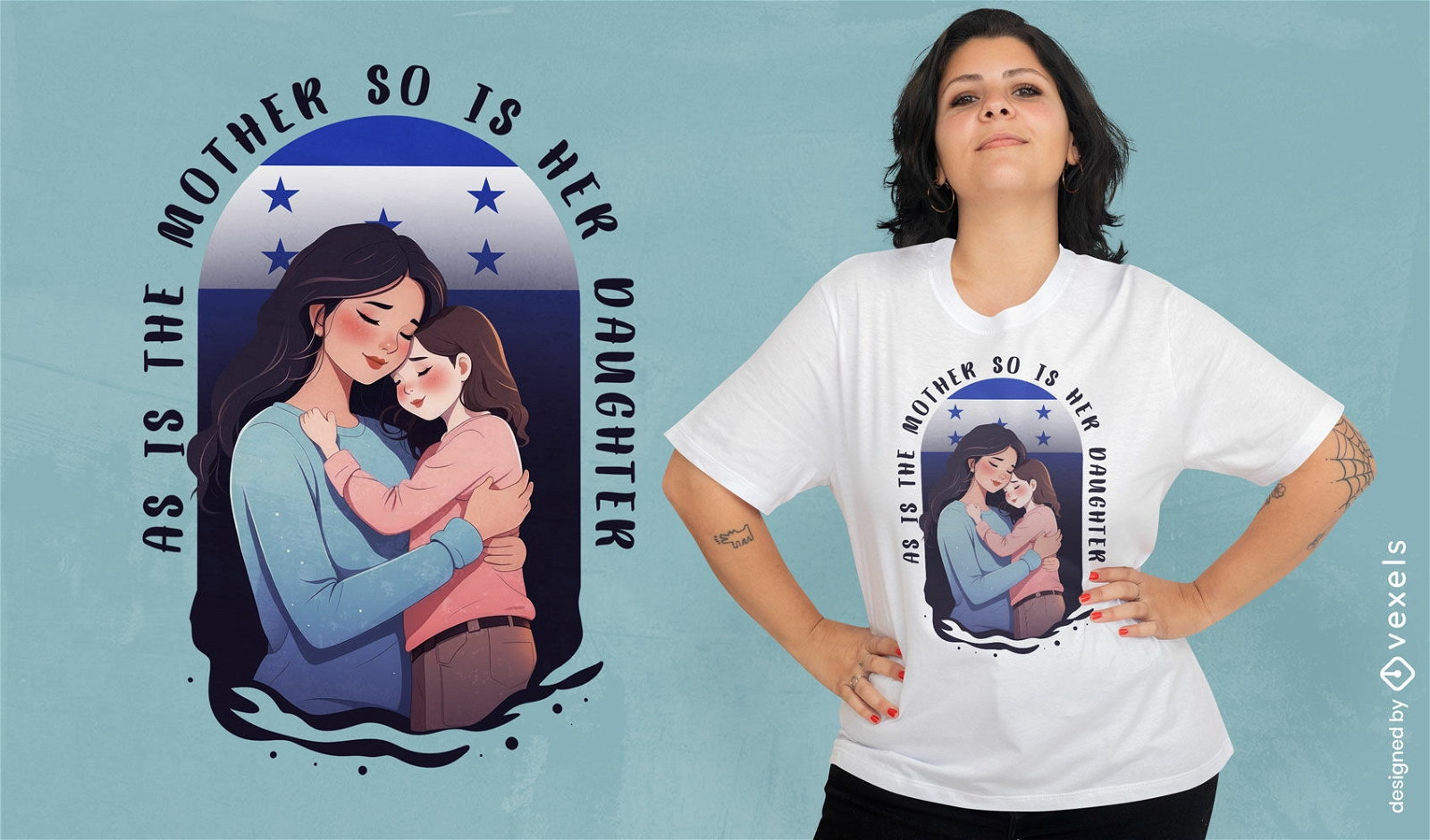 Diseño de camiseta Honduras madre-hija.