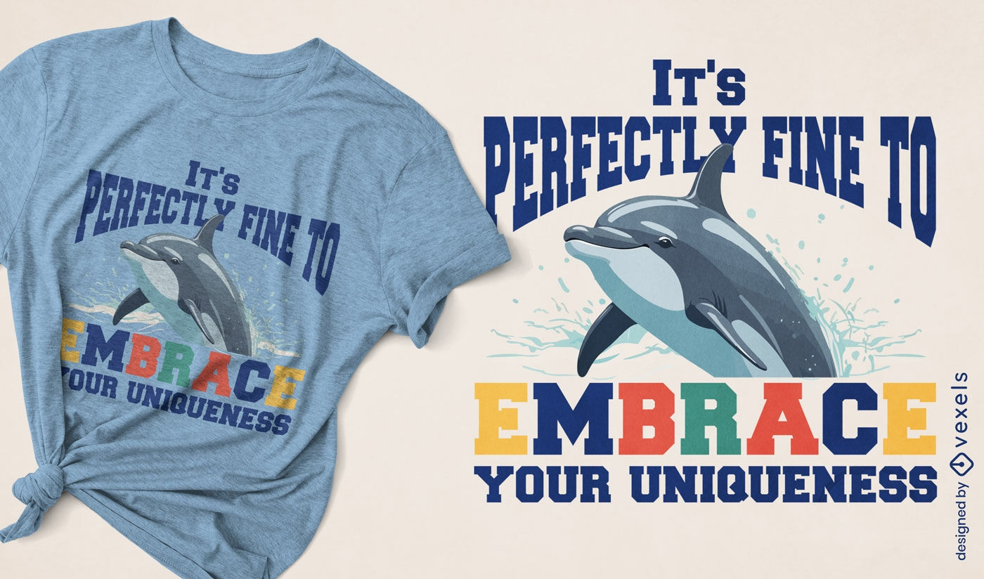 Design exclusivo de camiseta de golfinho