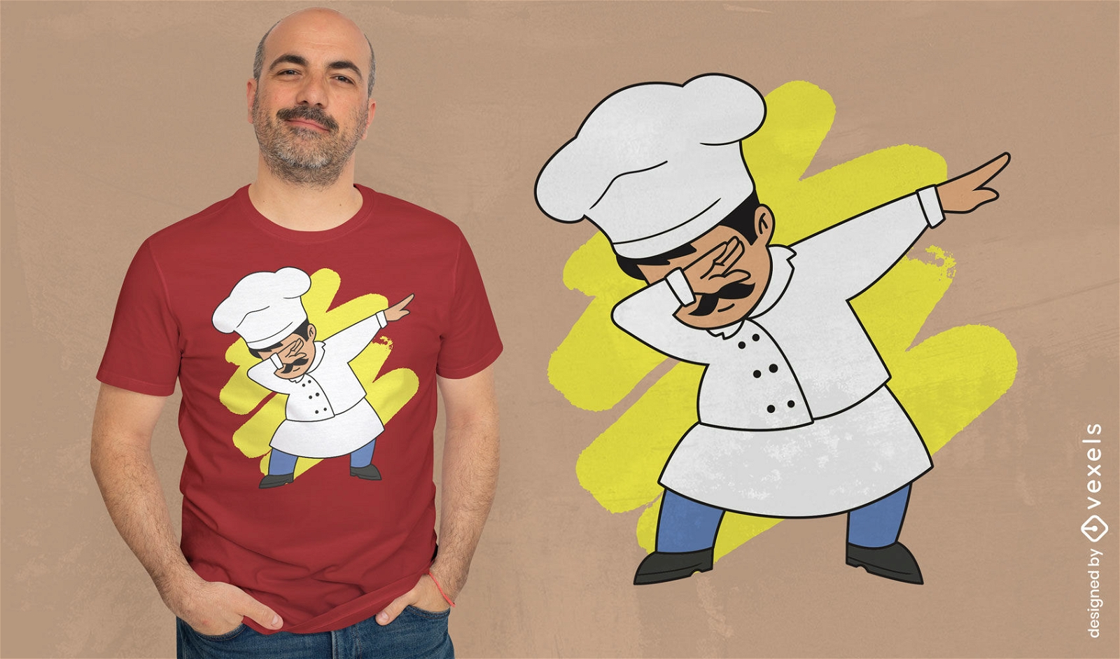 Diseño de camiseta de chef dabbing.