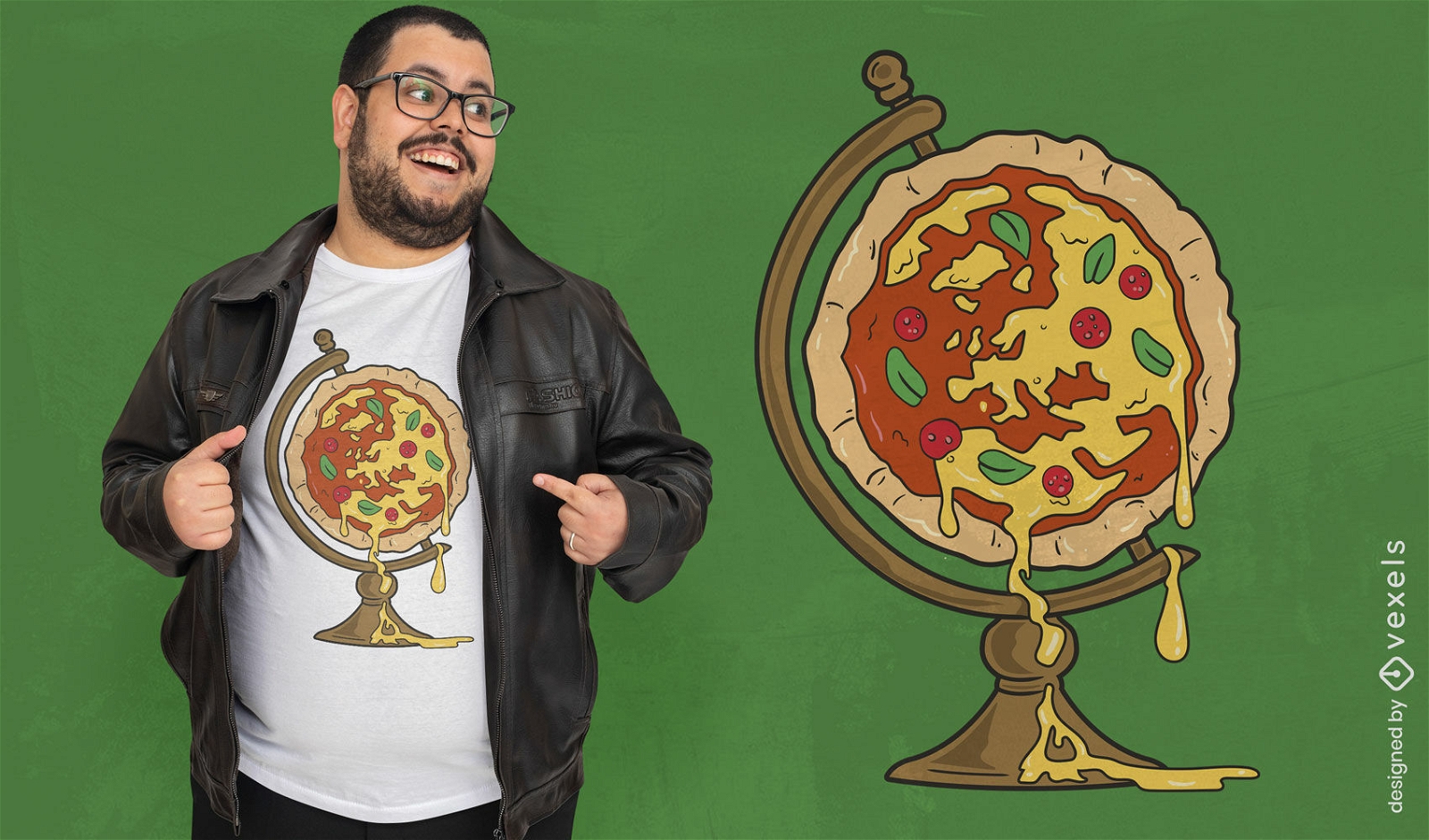 Diseño de camiseta de globo de pizza.