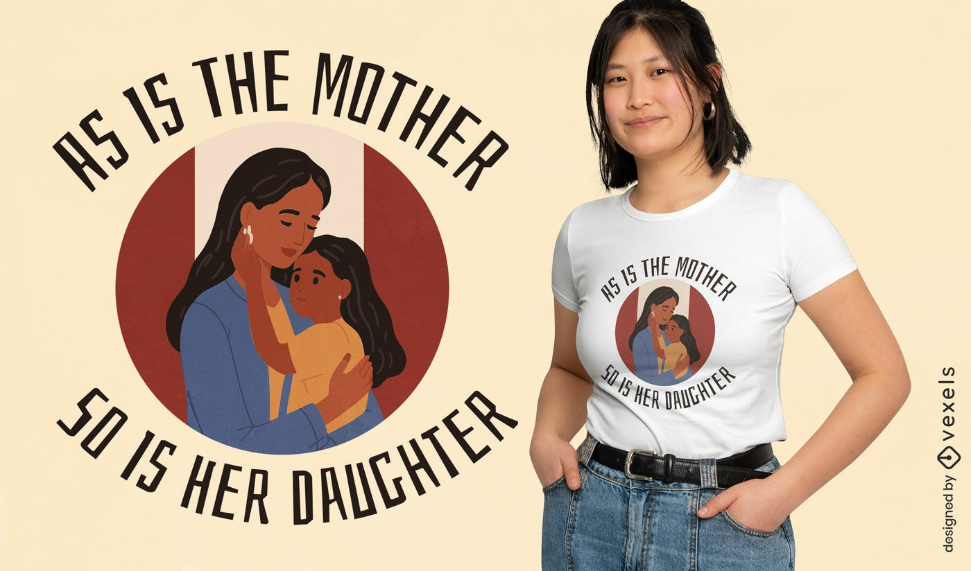 Diseño de camiseta de vínculo madre-hija.