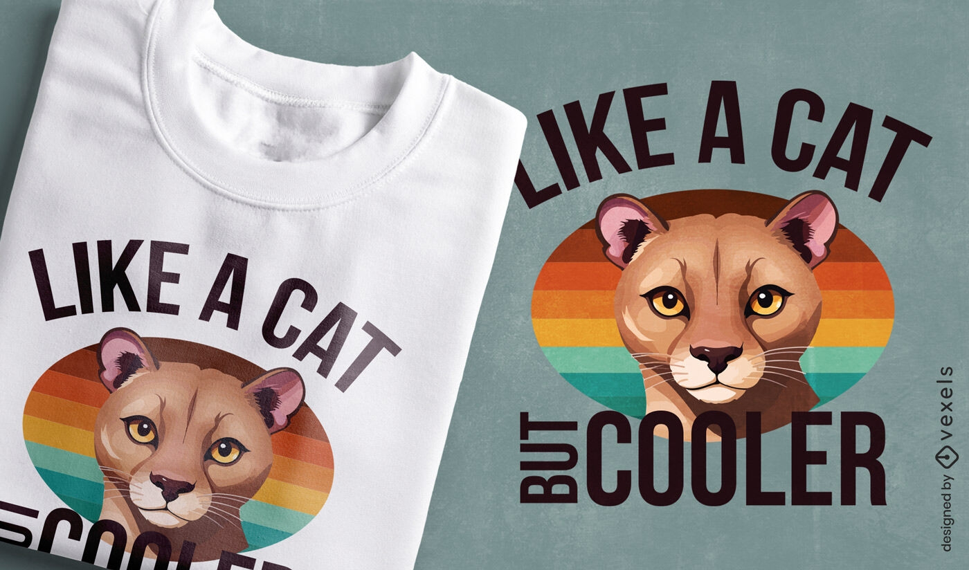 Diseño de camiseta con cita de gato genial.