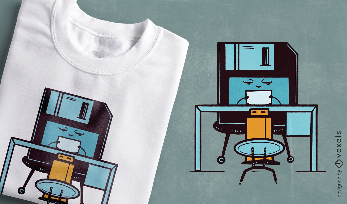T-Shirt-Design mit Retro-Diskette