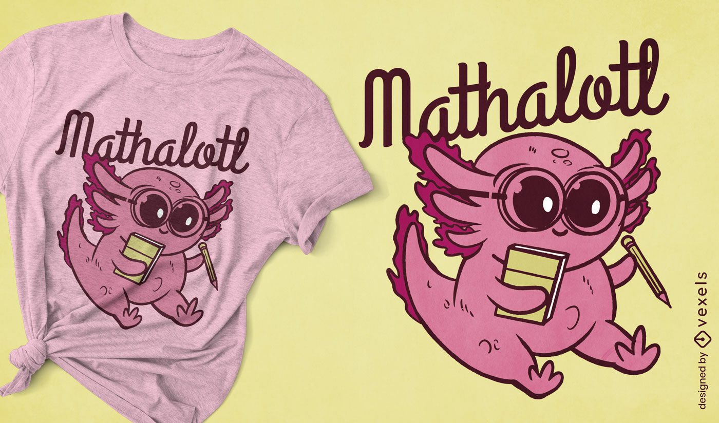 Design divertido de camiseta matemática para axolotl