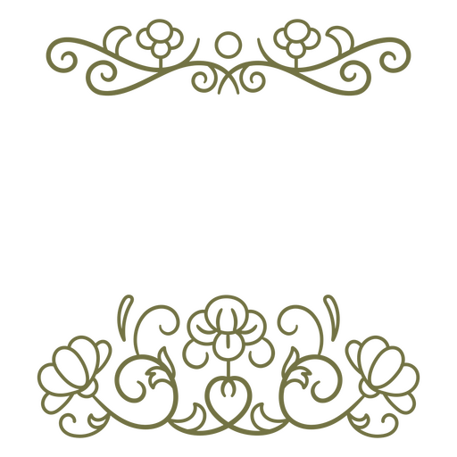 Elegant floral scroll frame design PNG Design