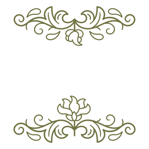 Intricate ornamental scroll design featuring floral elements PNG Design