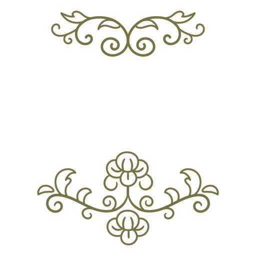 Elegante diseño vectorial decorativo floral. Diseño PNG