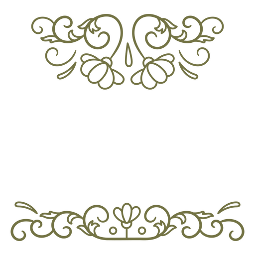 Elegante diseño de borde floral para invitaciones. Diseño PNG