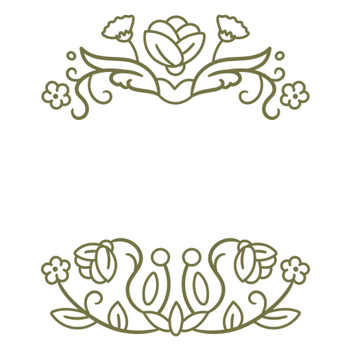 Elegante diseño ornamental botánico con elementos de follaje en espiral. Diseño PNG