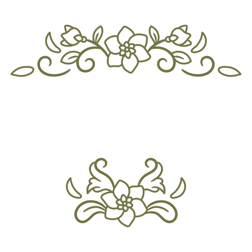Design elegante de borda floral com detalhes ornamentados Desenho PNG
