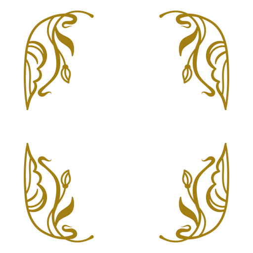 Golden decorative designs PNG Design