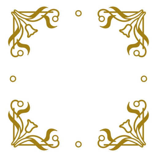 Goldener Rahmen mit Wirbeln PNG-Design