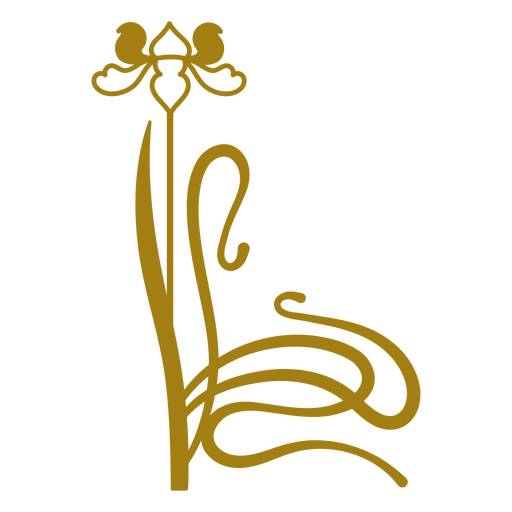Ilustração botânica estilizada com design de elementos entrelaçados Desenho PNG