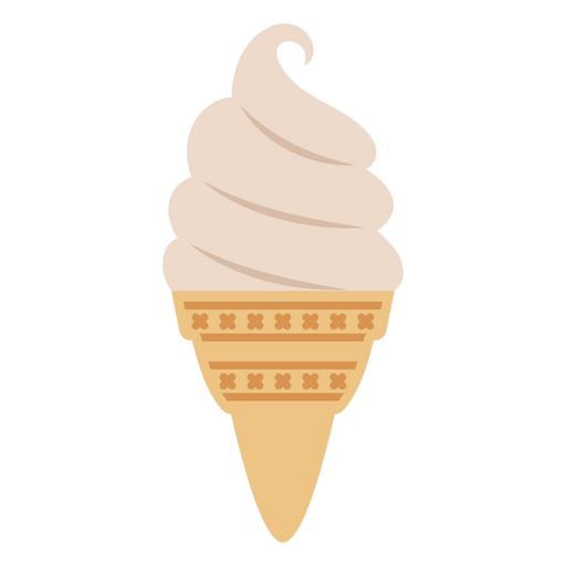 Ice cream cone in the shape of a swirl PNG Design