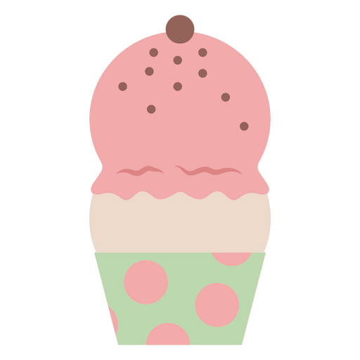 Pink and green ice cream PNG Design