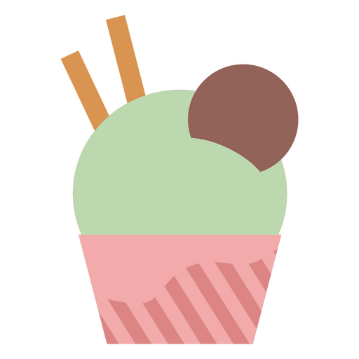 Cupcake with chocolate chips PNG Design