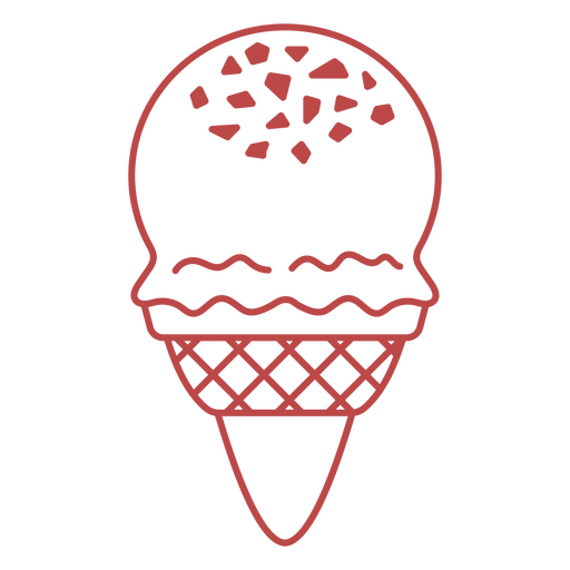 Classic ice cream cone graphic design for apparel PNG Design