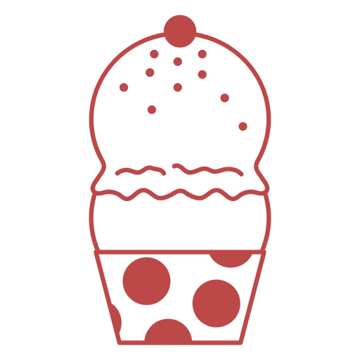 Ice cream cupcake PNG Design