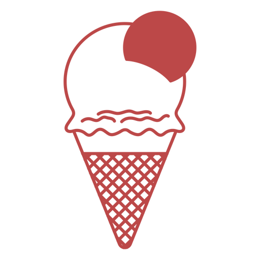 Red Ice cream cone design PNG Design