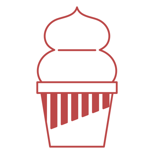 Cupcake com cobertura vermelha Desenho PNG