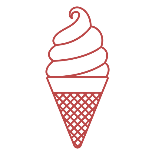 Ice cream cone in the form of a swirl PNG Design