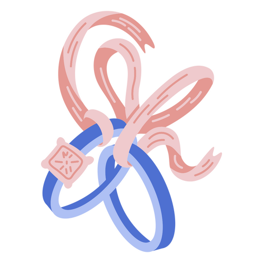 Rings on a ribbon PNG Design