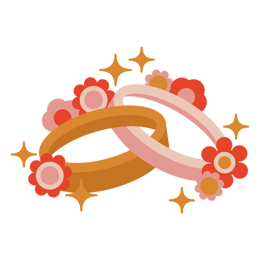 Rings with flowers PNG Design
