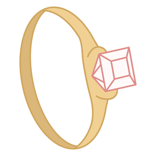 Ring with pink stone PNG Design